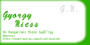 gyorgy miess business card